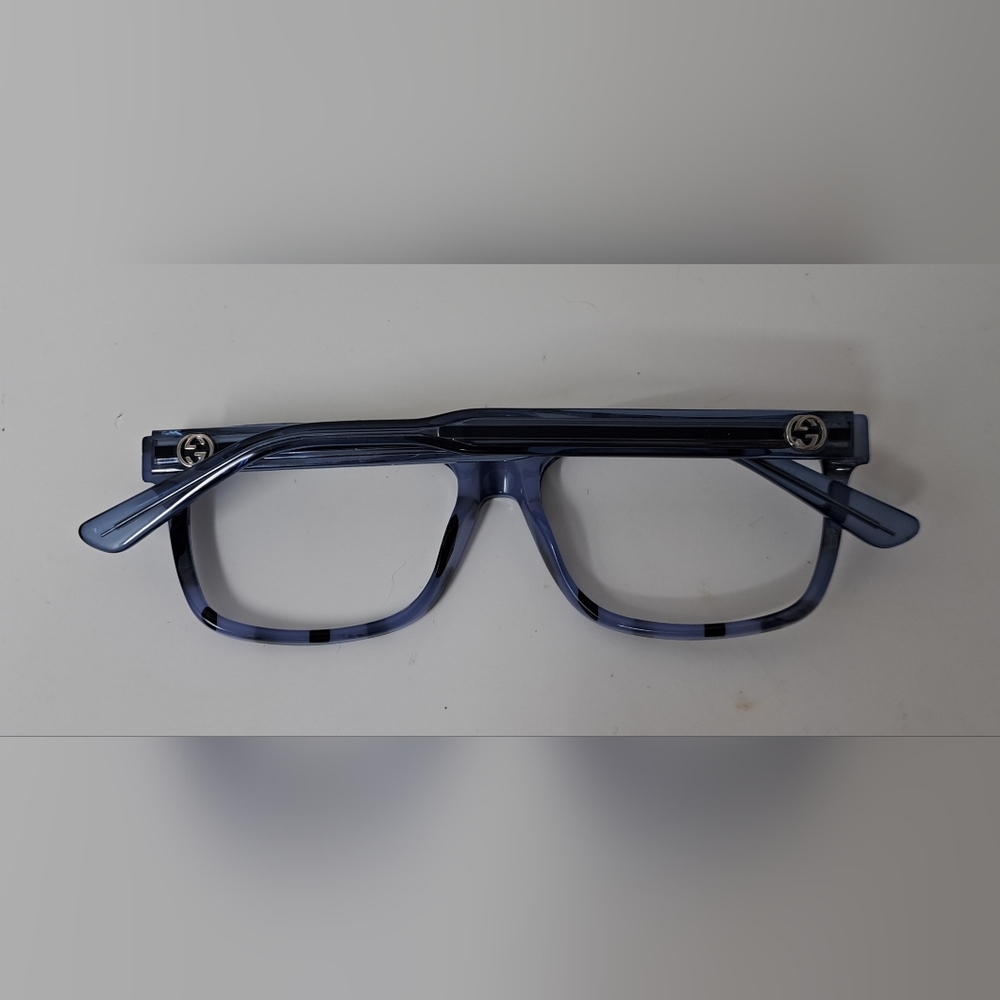 Gucci Eye  Glasses Frames Blue Black Italy Rectangle GG 3765 YV5 53mm 53-15-140 - Picture 6 of 16